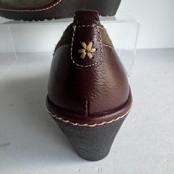 Sofft Premier Womens 7W Booties Suede Camila Havana Green Brown Wedge Lace up Bo - Picture 7 of 14